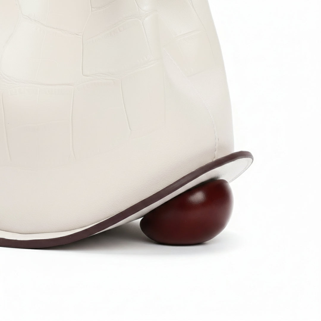 Croco White & Maroon