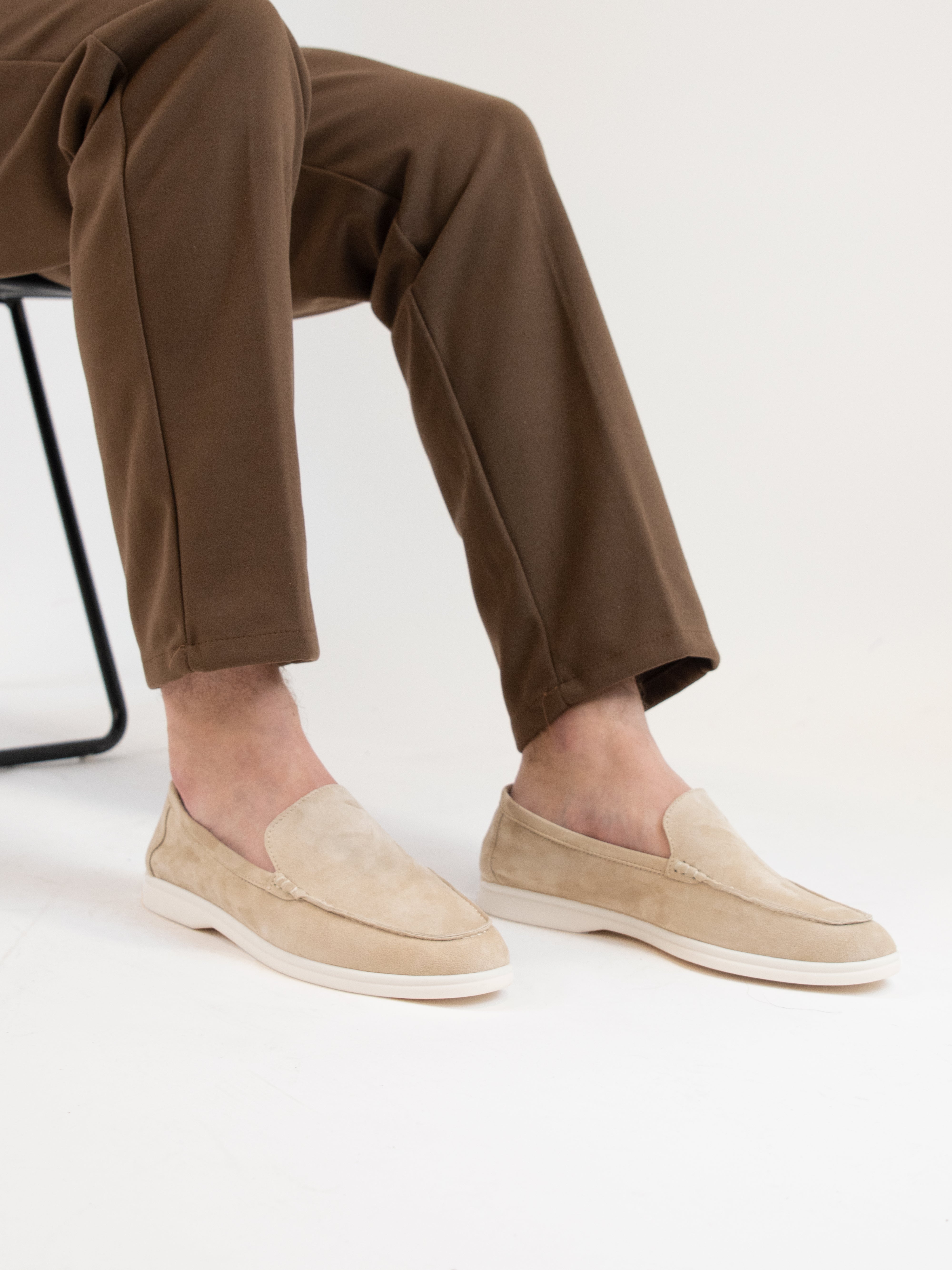 Marina Suede Loafers - Beige