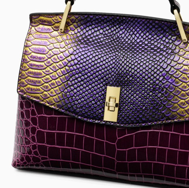Solenne Croco Handle Bag