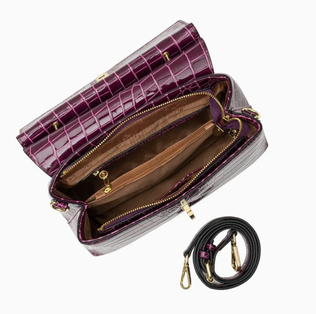 Solenne Croco Handle Bag