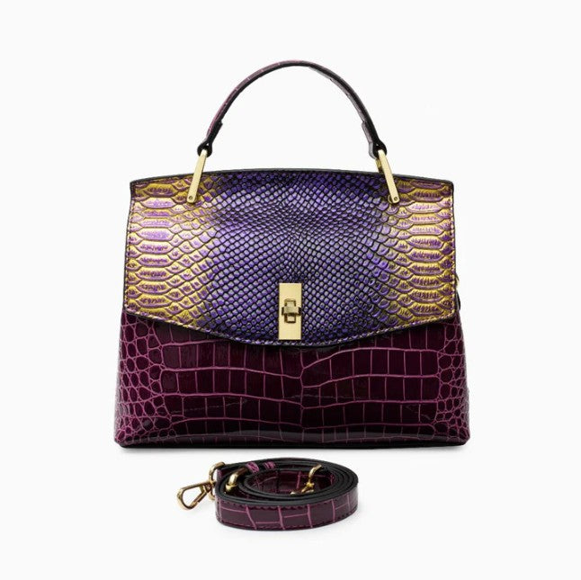 Solenne Croco Handle Bag