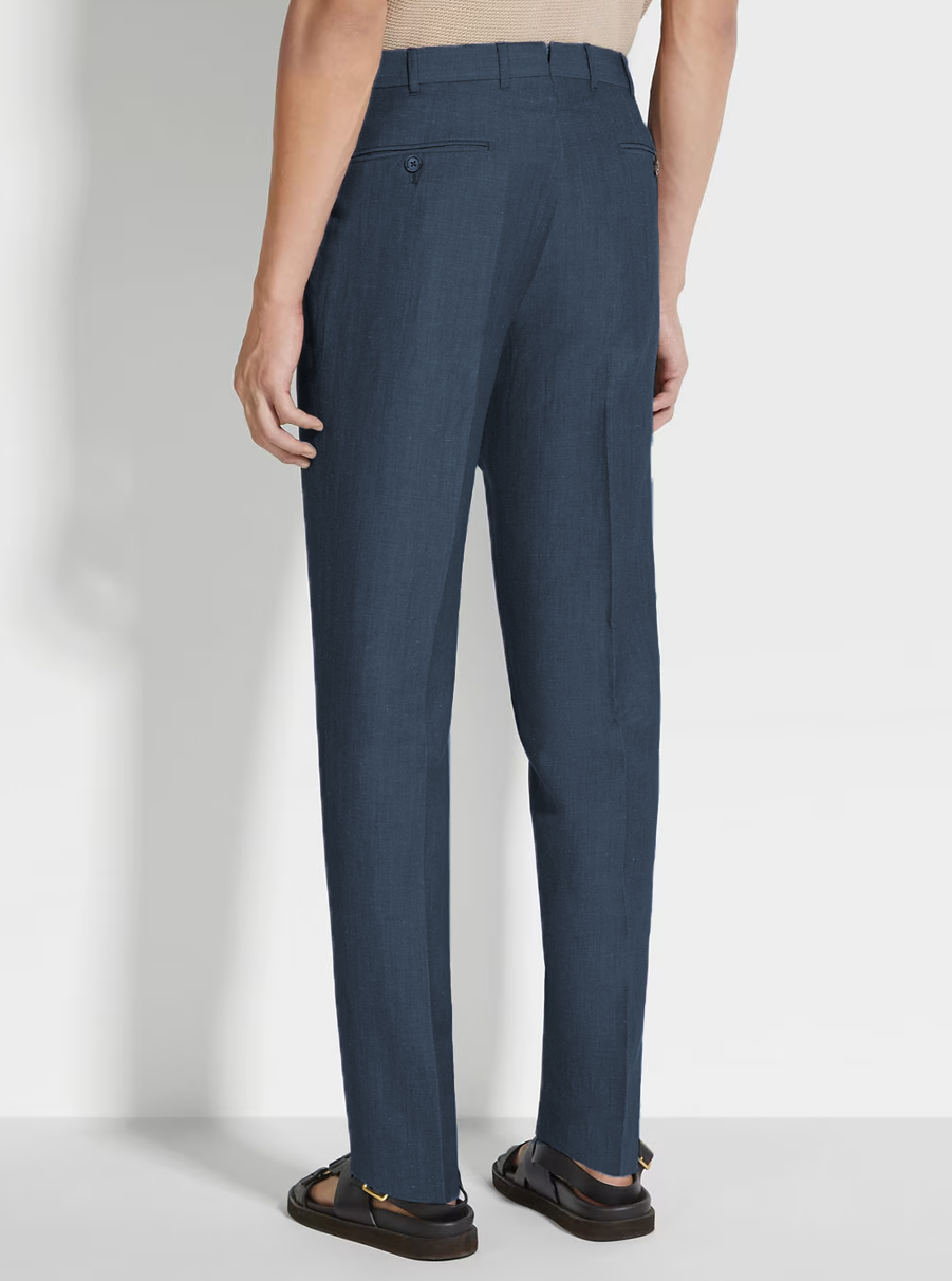 Adria Linen Trousers - Blue