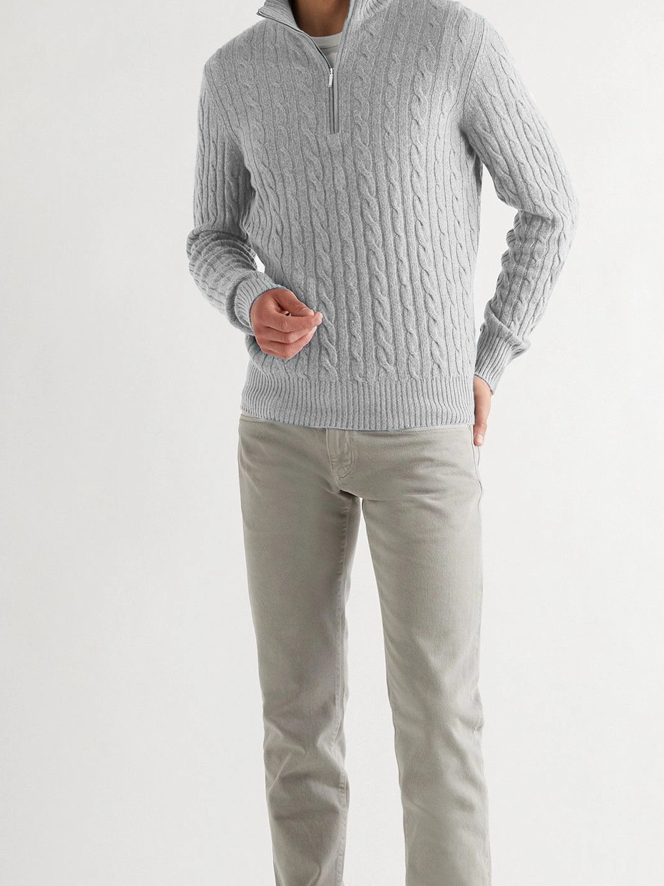 Nova Quarter Zip Sweater - Gray