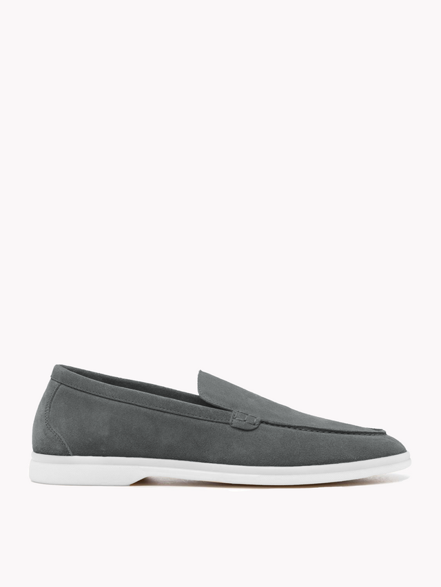 Marina Suede Loafers - Fog Gray