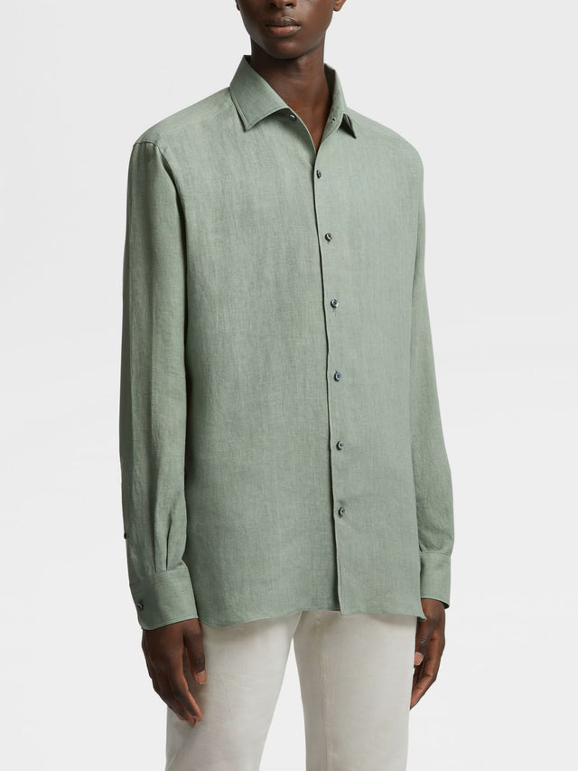 Riviera Linen Shirt - Green
