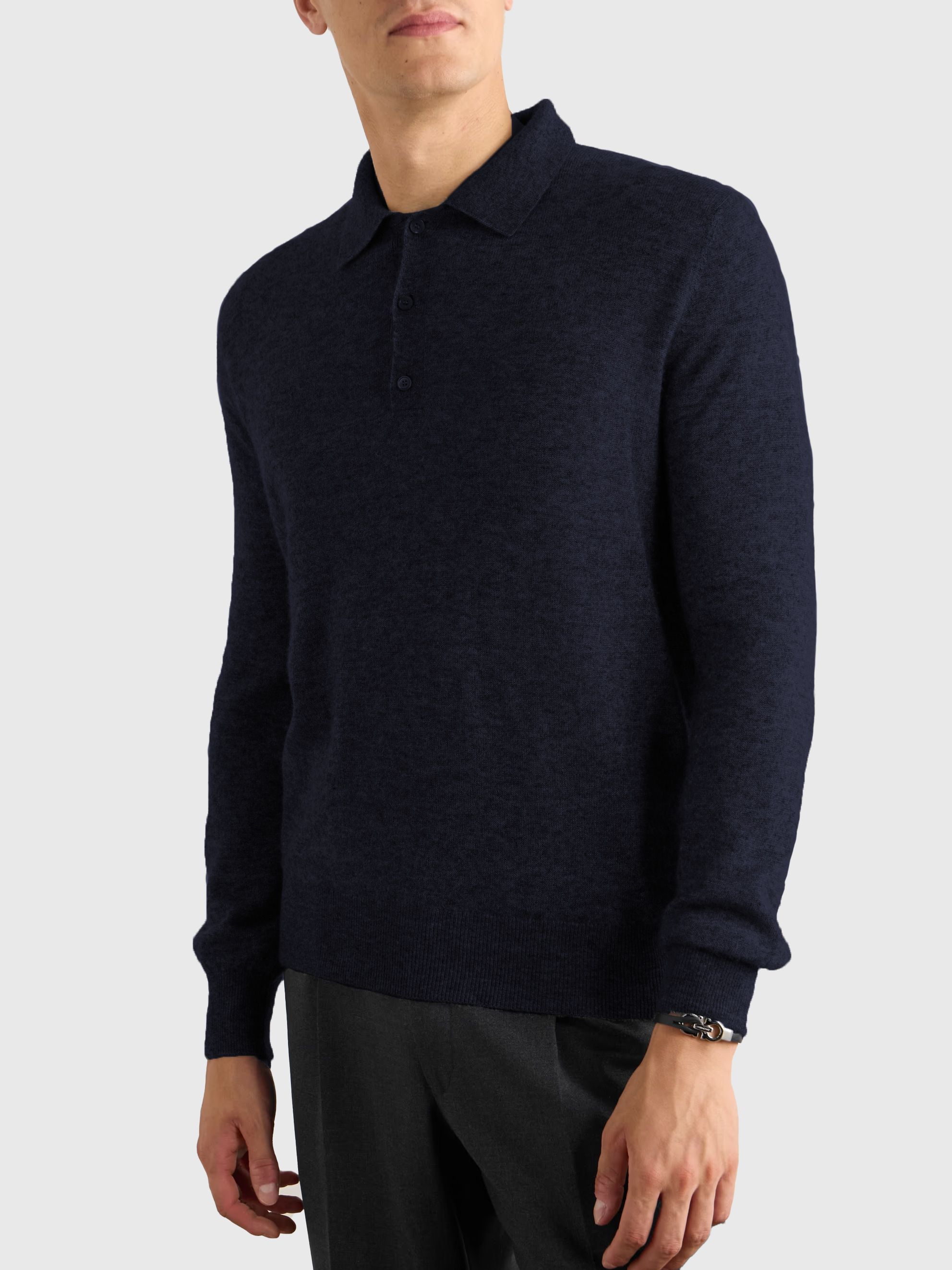 Cashmere Polo Shirt - Navy Blue