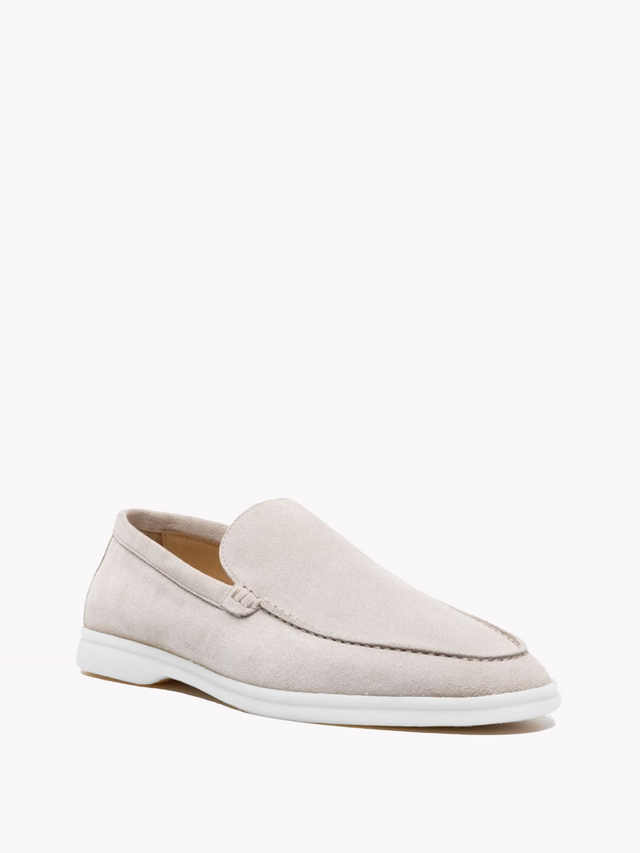 Marina Suede Loafers - Light Grey