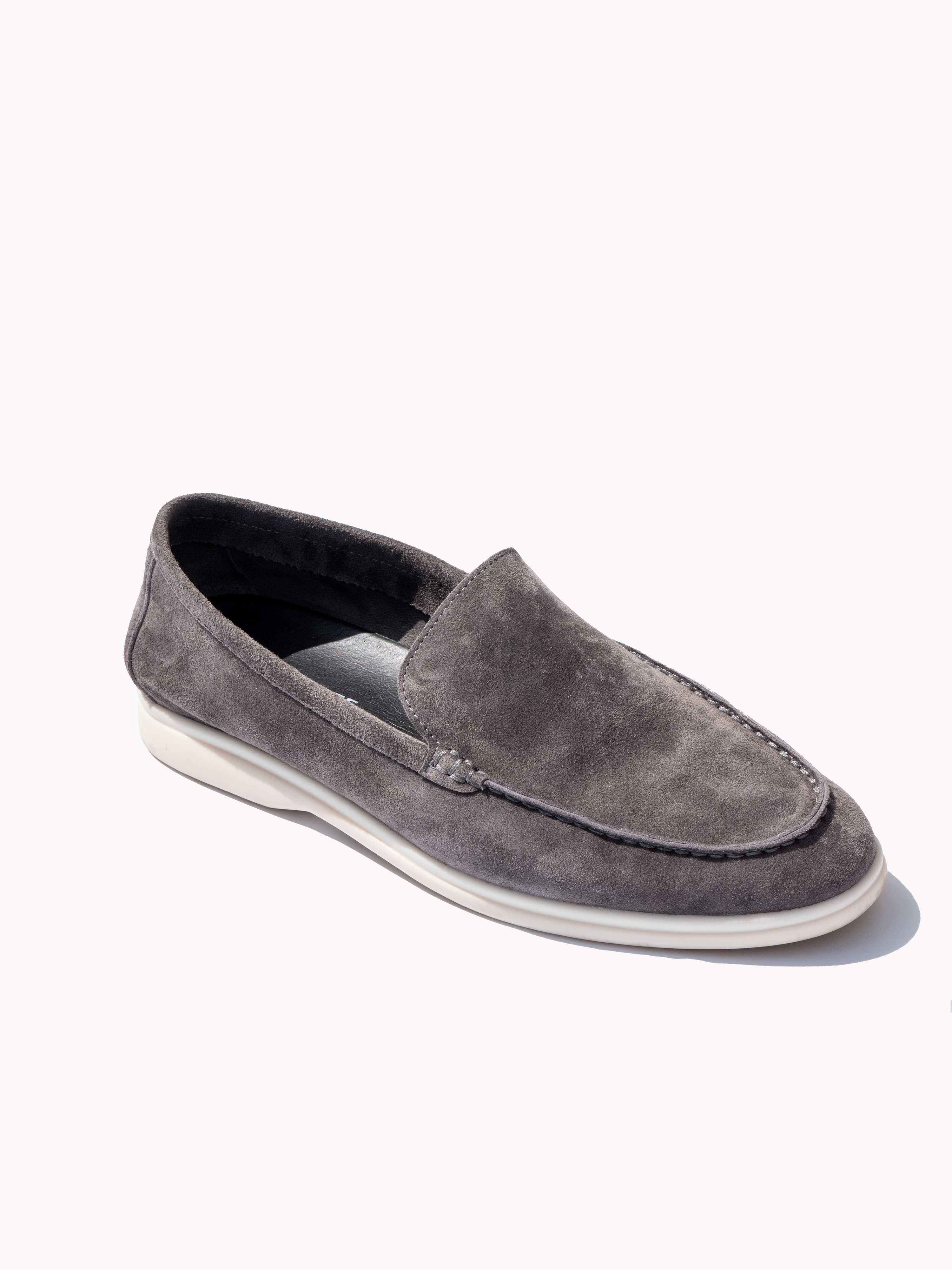 Marina Suede Loafers - Fog Gray