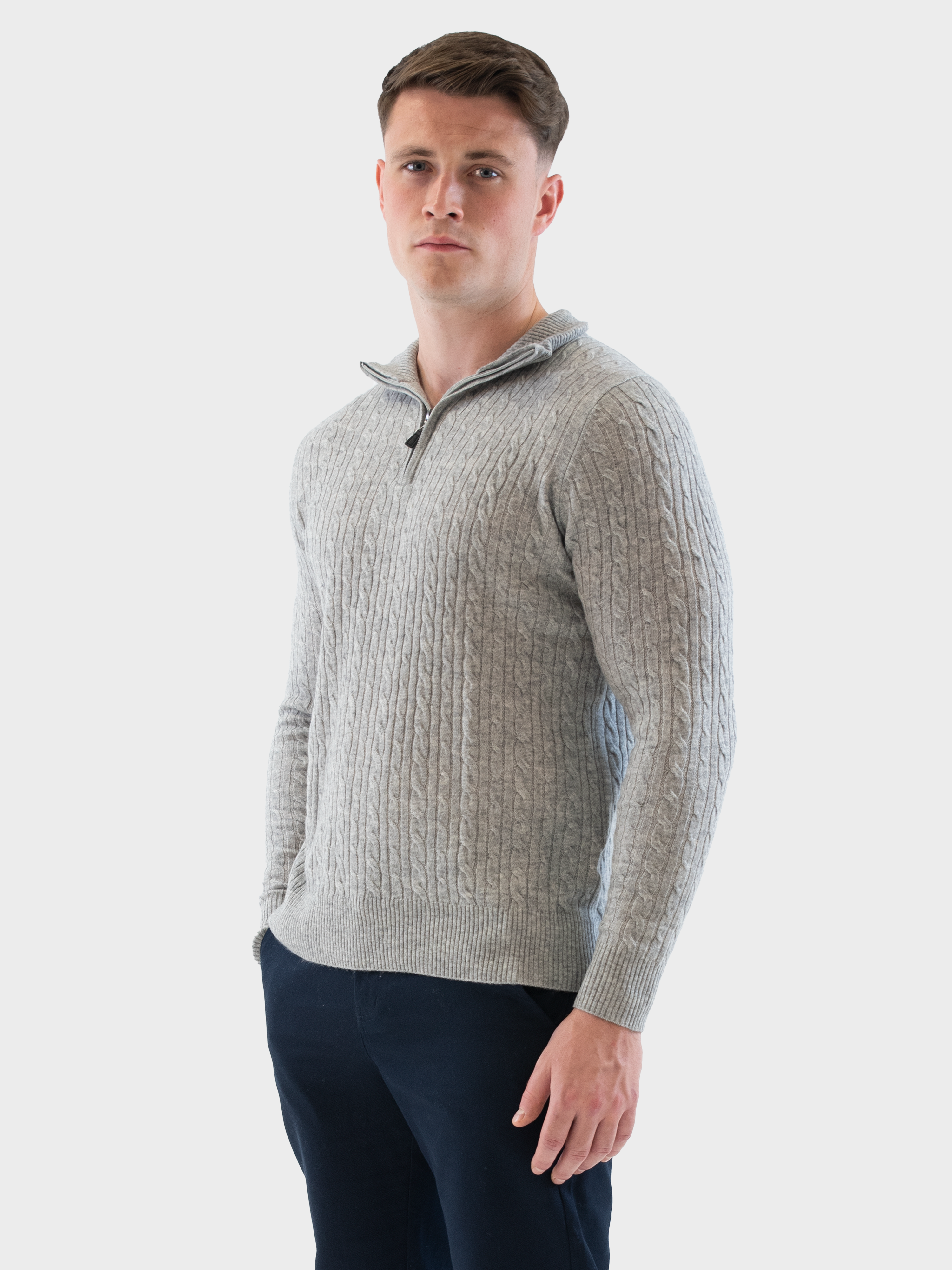 Nova Quarter Zip Sweater - Gray