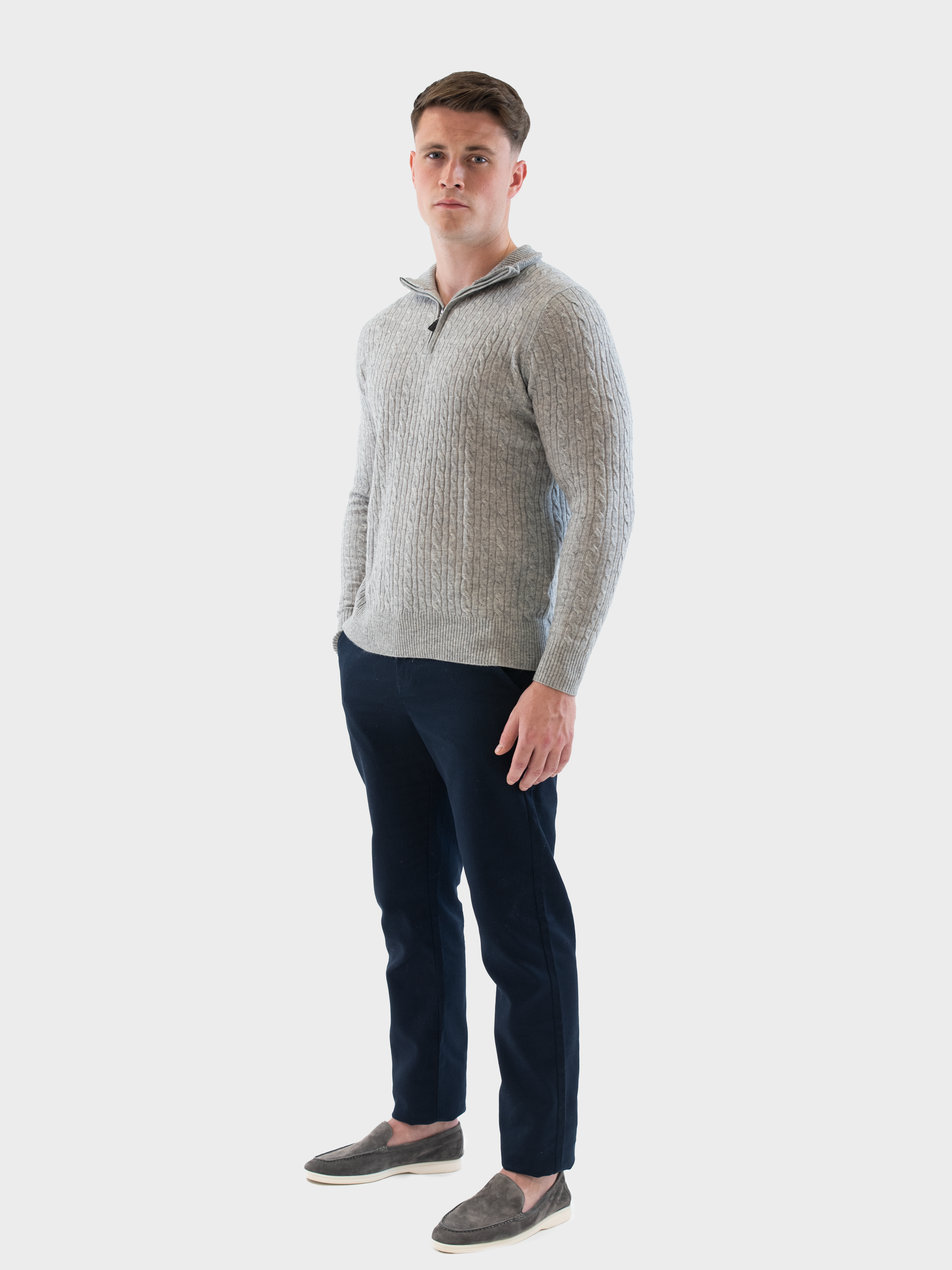 Nova Quarter Zip Sweater - Gray