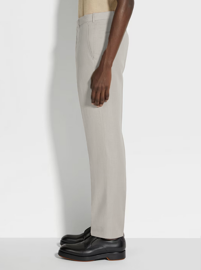 Adria Linen Trousers - Light Khaki